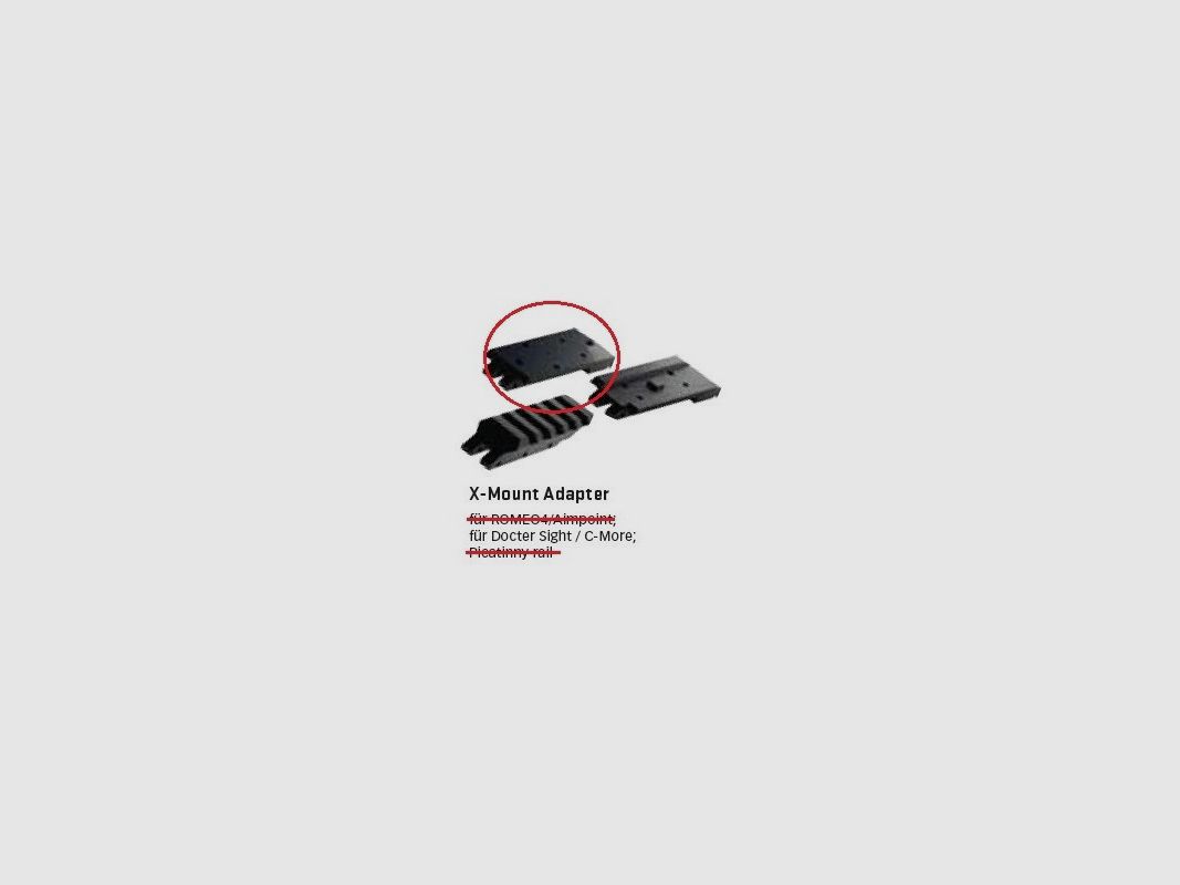 SIG SAUER X-MOUNT MONTAGE PLATTE DOCTER/C-MORE OBERTEIL