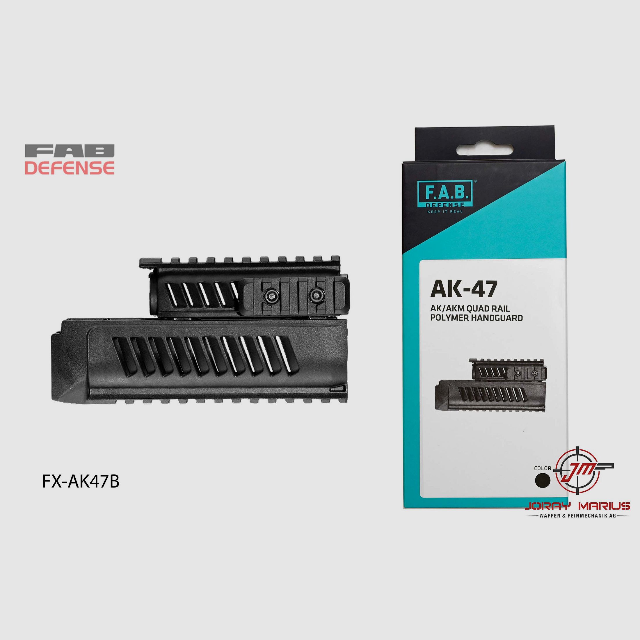FAB Defense AK/AKM Quad Rail Handguard Black