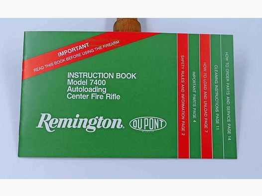 Remington - USA Mode d'emploi, Modèle 7400 original