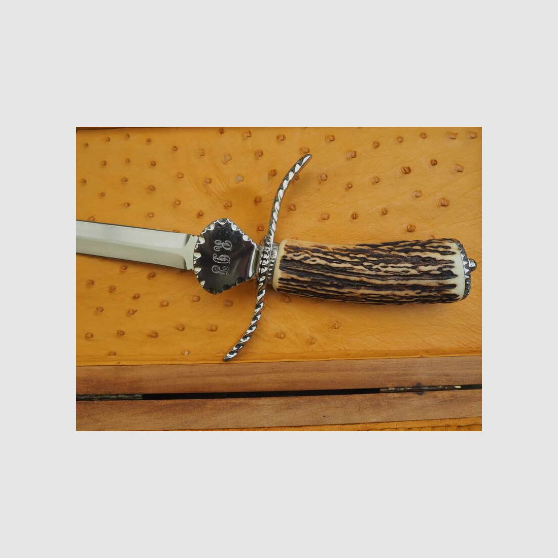 Coltello da caccia, su misura, con nicker e scatola, attrezzatura da caccia, immagine 4 di 11