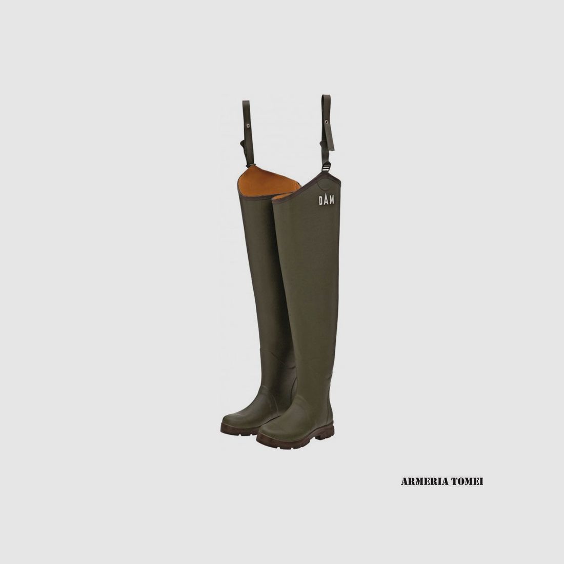 DAM EFFZET – FLEX GUMMI HIP WADER BOOTFOOT CLEATED GRÜN