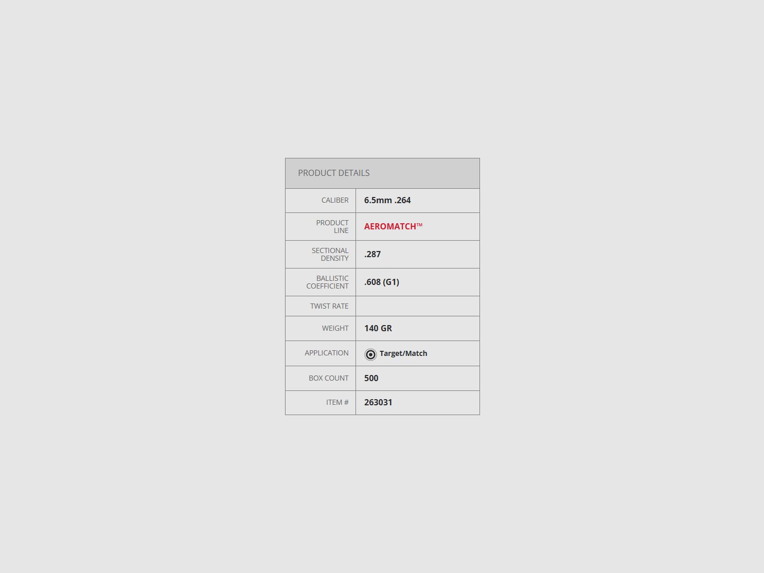 HORNADY Geschosse AERO MATCH 264" 140GR HHB 500 Stk, Bild 4 von 4