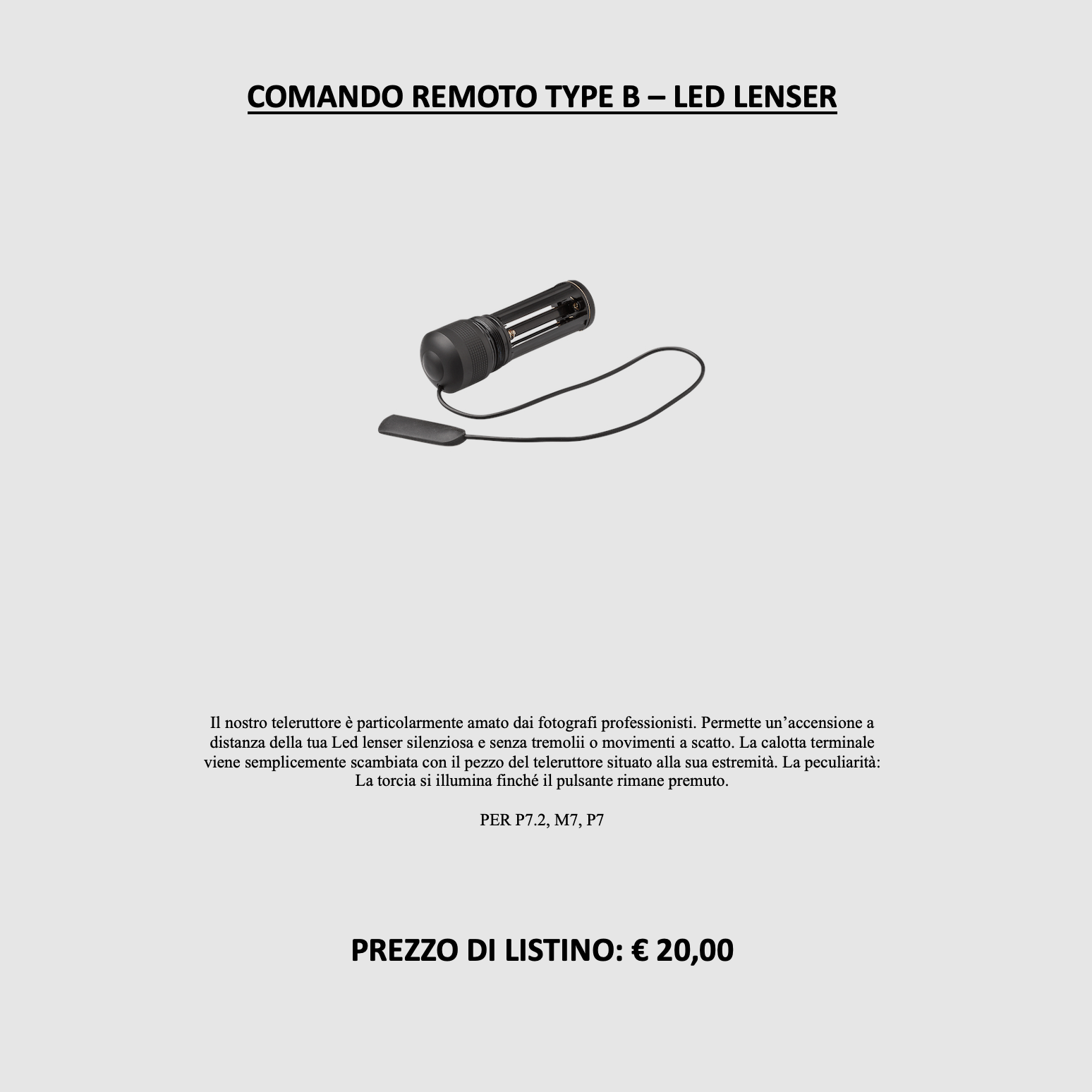LED LENSER – Afstandsbediening Type B, afbeelding 2 van 2