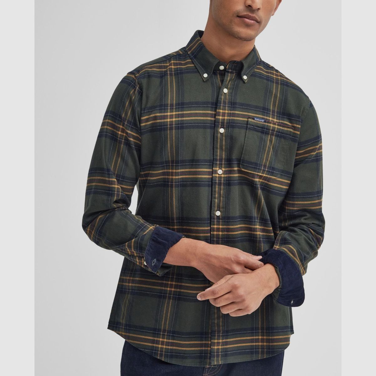 BARBOUR Hemd Portdown Tailored Oliv