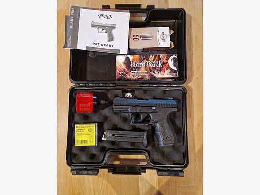 Walther P22 Ready Schreckschuss Pistole 9mm P.A.K. Mit Zubehör und Munition