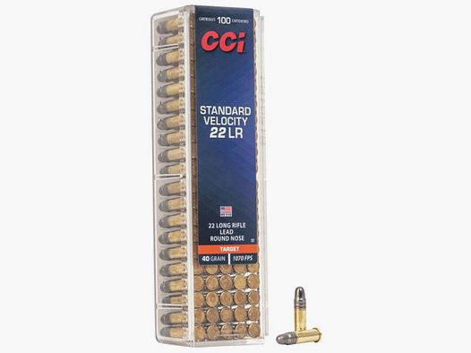22 long rifle CCI 22LR Standard Velocity 40 gr LRN VE100