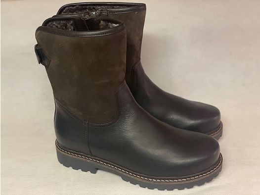 dirndl & bua bottes courtes pour hommes en peau de mouton en marron foncé