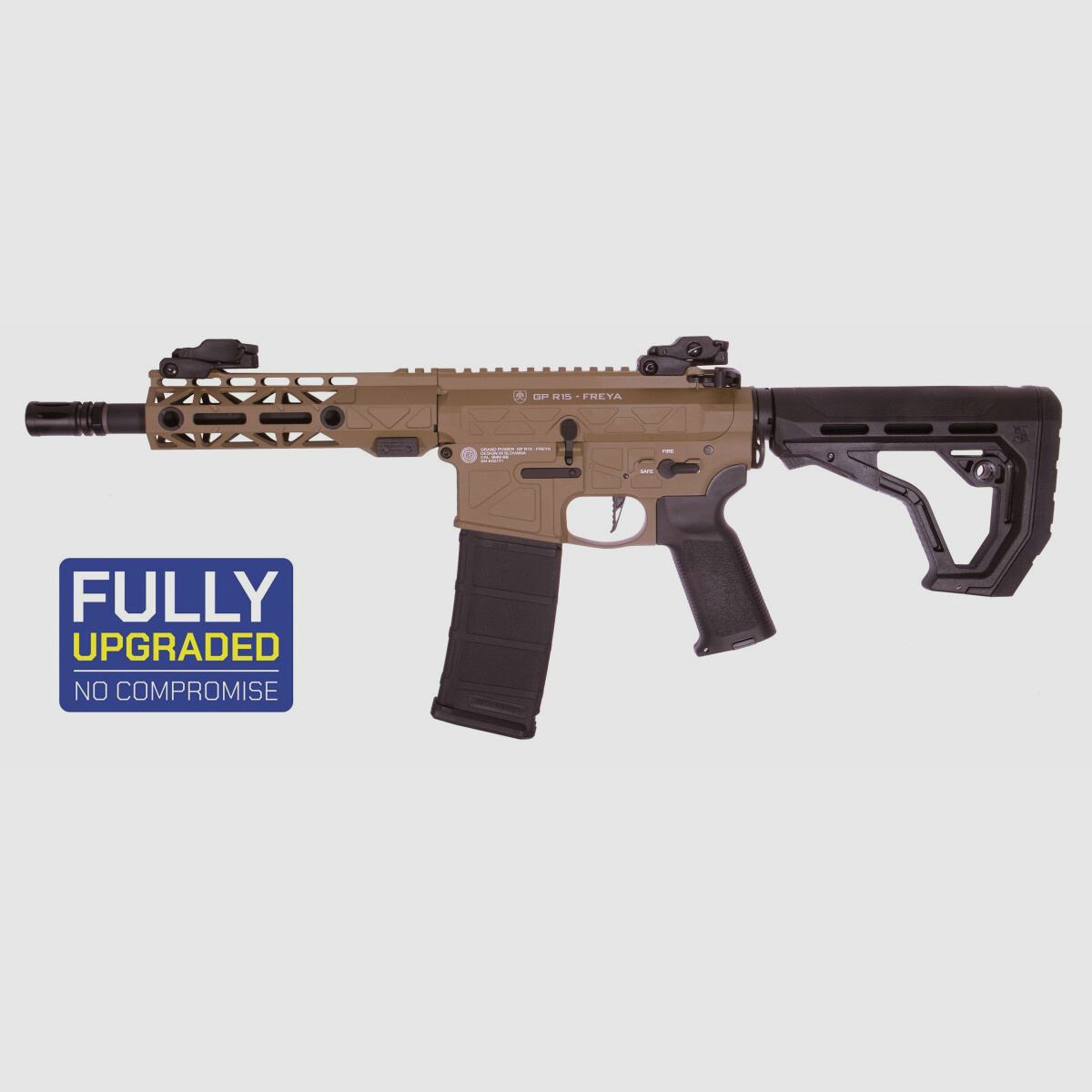 GP R15 FREYA 7" CNC gen.2 Mlok ALPHA Tan S-AEG Libre a partir de 18 años | Delta Armory