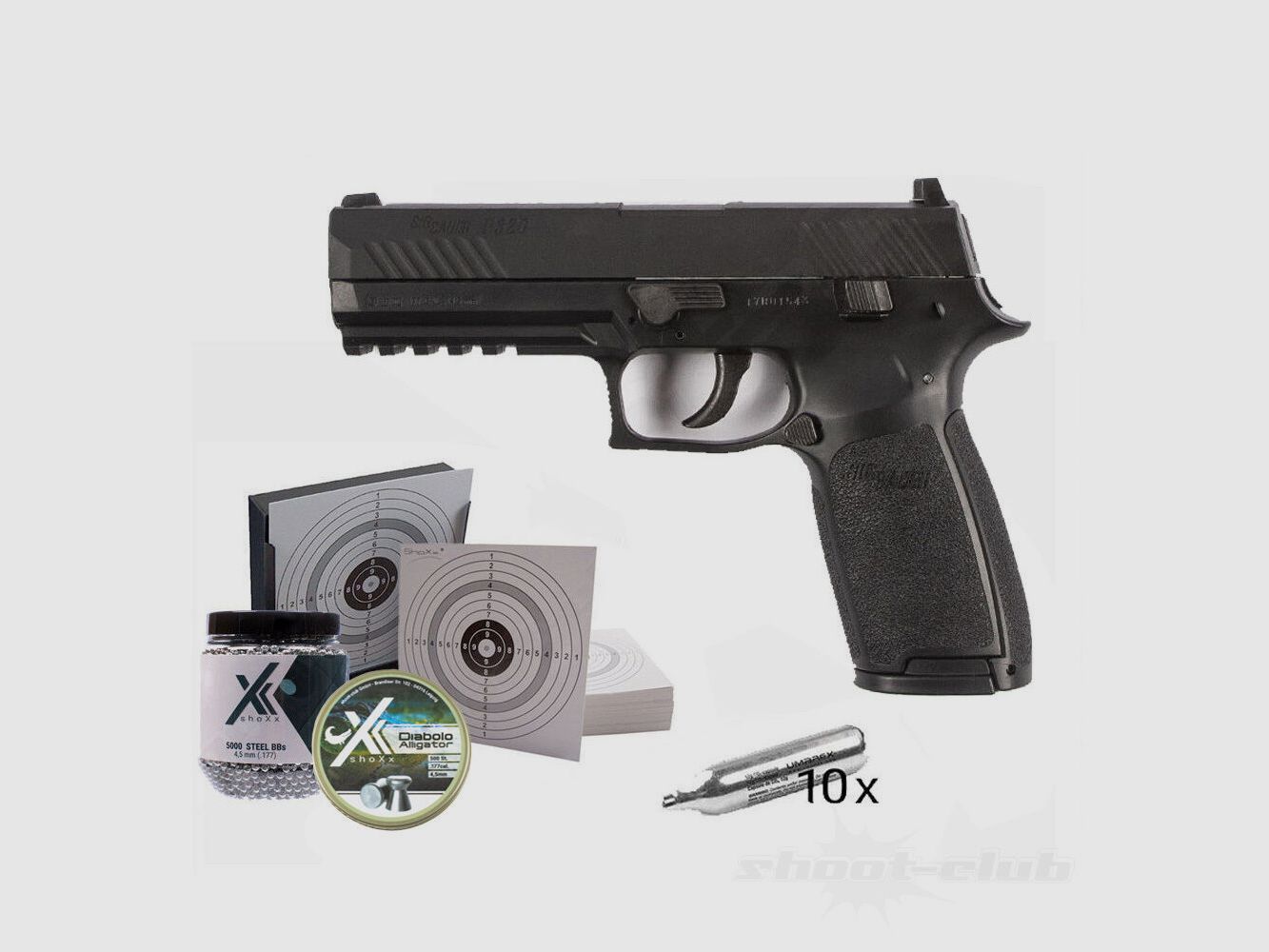 Sig Sauer	 P320 CO2 Pistole Blowback 4,5mm Diabolos / BB KF-Set