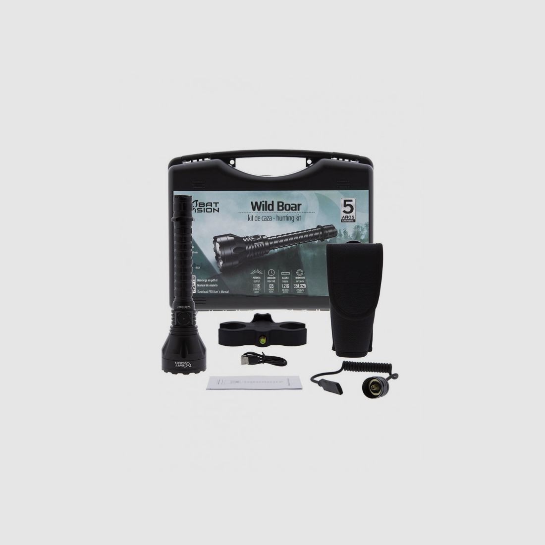 LAMPE LED BAT VISION WILD BOAR AVEC KIT DE CHASSE, image 1 sur 9