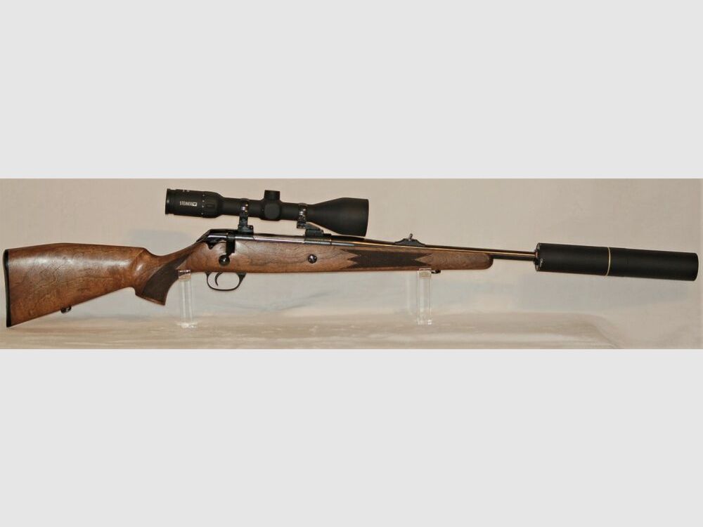 Mauser 225 "Package with ZF Steiner Ranger 3-12x56, EAW swivel mount, and silencer