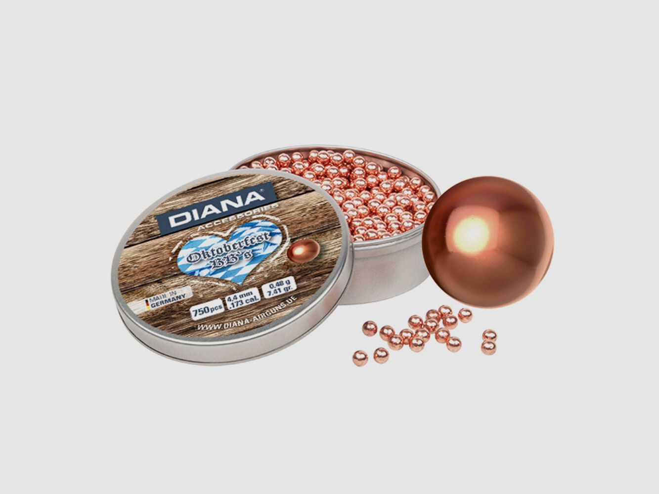 Diana Oktoberfest Round Balls 4.4 mm Copper Plated 750 pcs