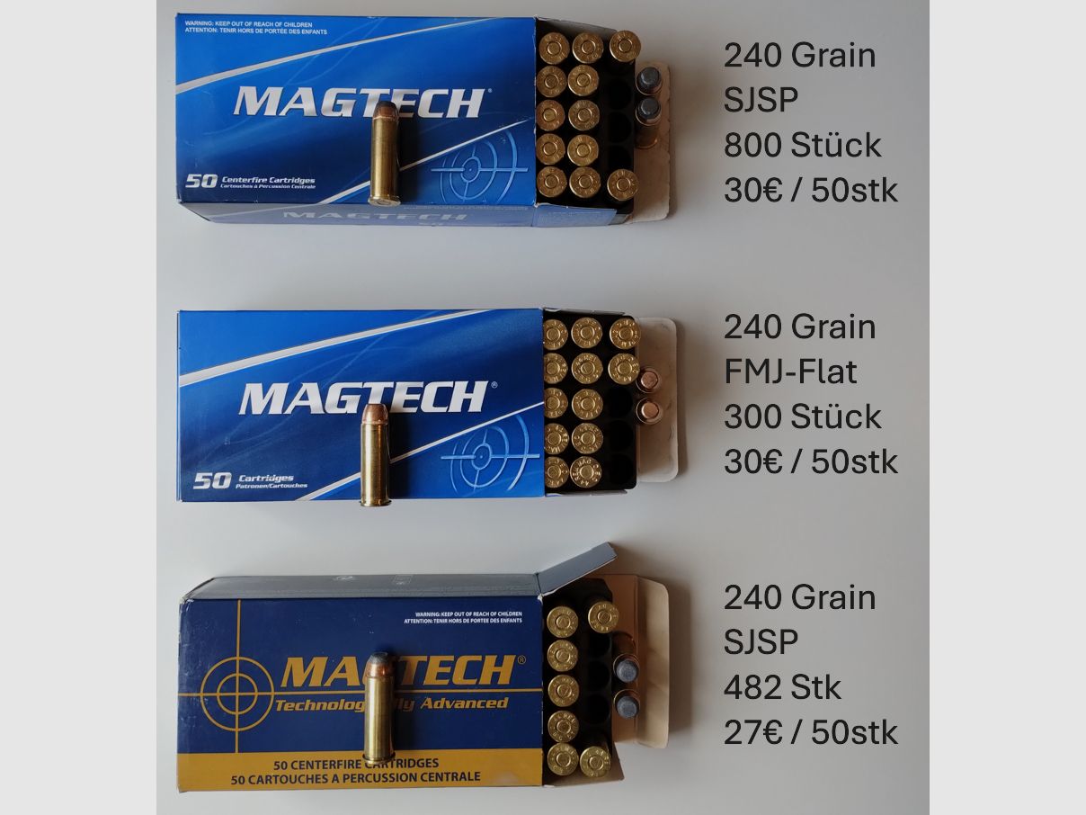 .44 Magnum: Federal, Norma, Geco, Magtech, Magtech, PMC