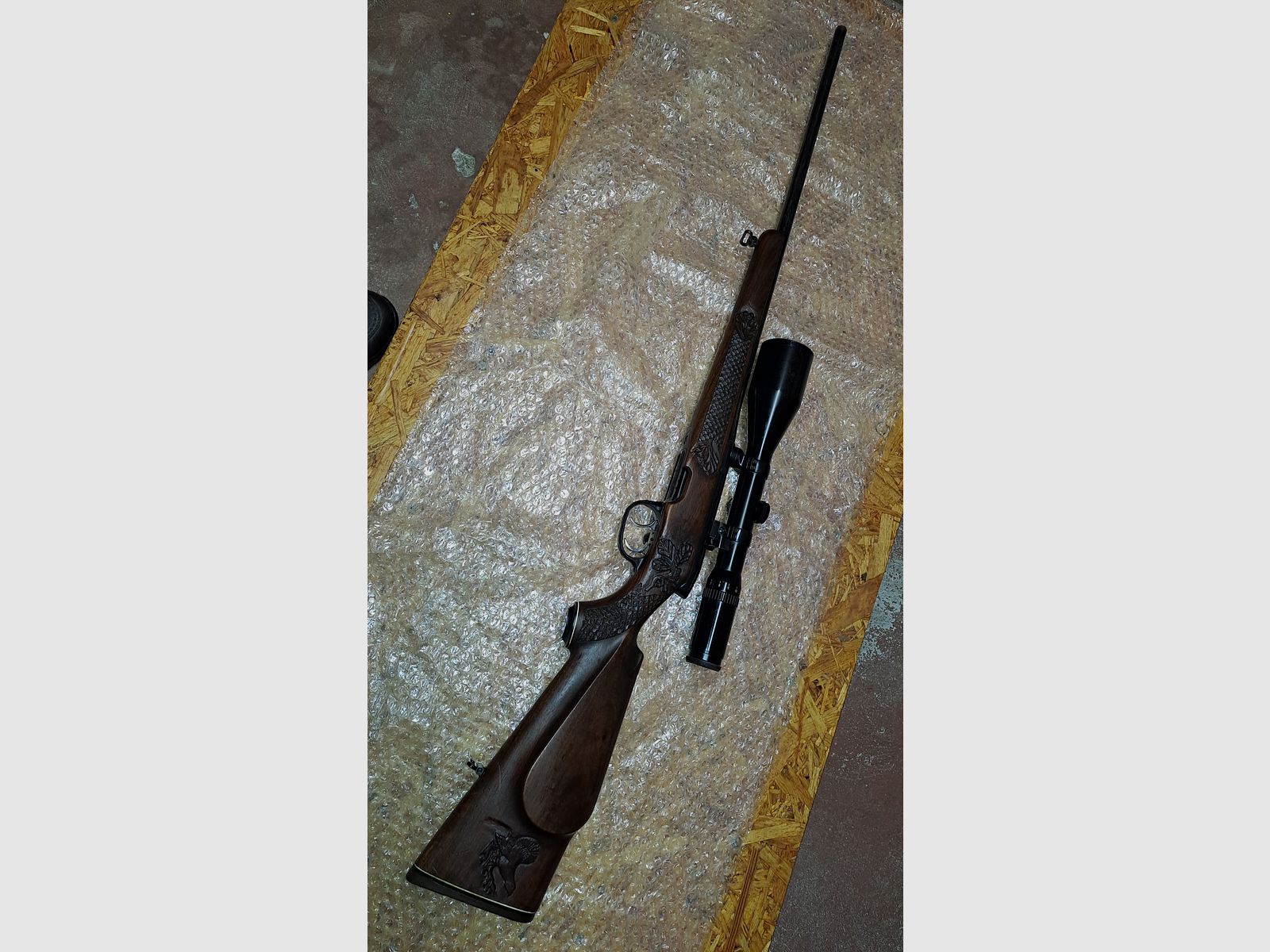 Repeater rifle STEYR MANNLICHER SL caliber .222 Rem. with scope Schmidt & Bender 2.5-10x