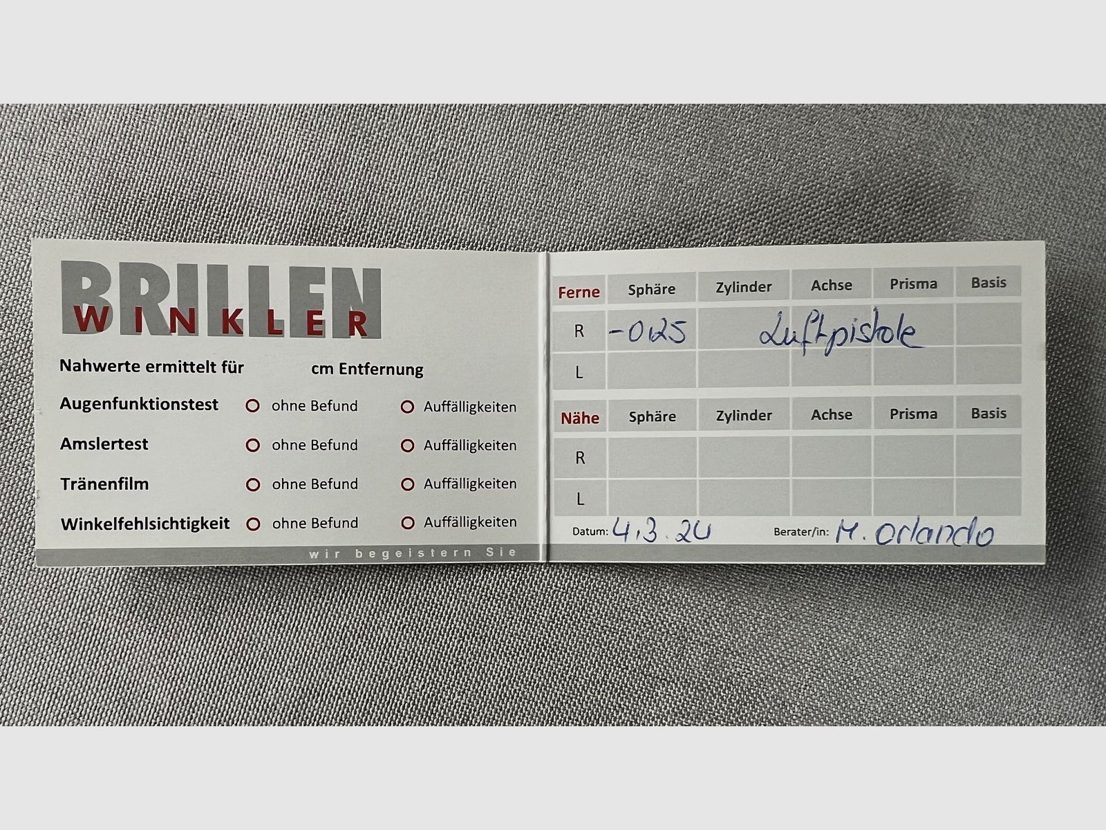 Schießbrille Olympic Champion mit Glashalter 42 mm Blau