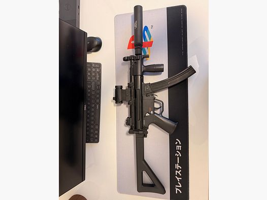 Heckler & Koch MP5K-PDW cal.4,5mm Stahl BB Co2 & Madbull Raptor Silencer