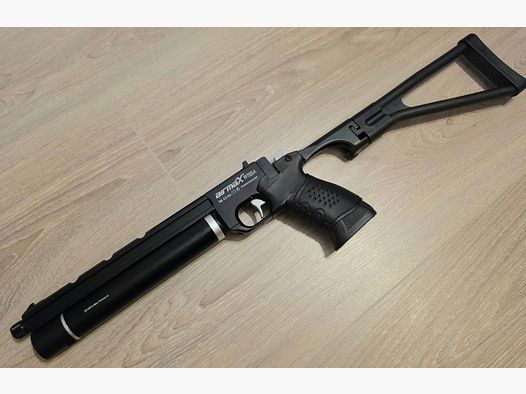 AirmaX PP700S-A PCP air pistol .177 / 4.5 mm – incl. suppressor adapter & folding stock