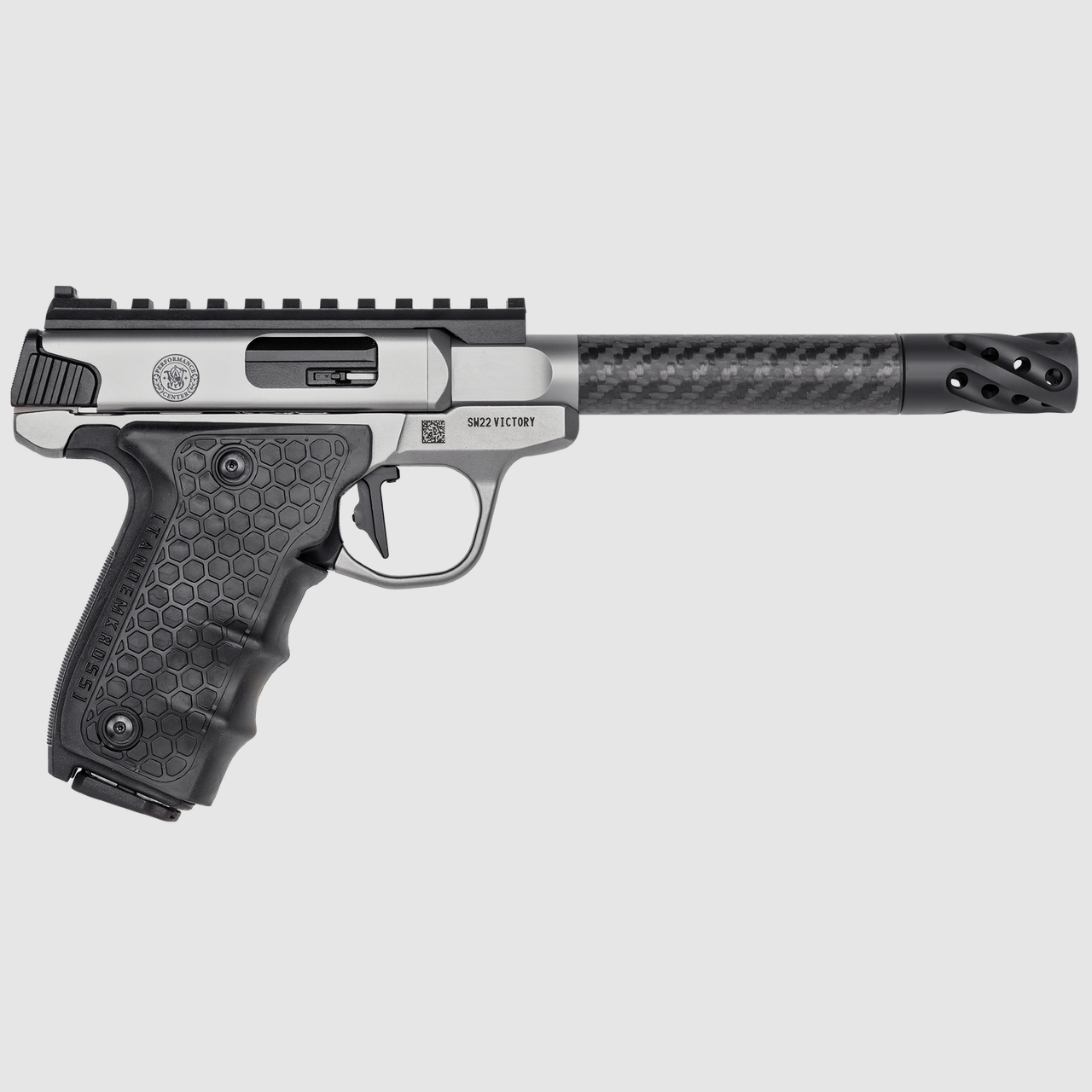 Smith & Wesson PC SW22 Victory™ Target Model - Carbon Fiber Barrel, Optic Ready S/S Gls Bead .22LR 6in 10rnd SAO, afbeelding 1 van 6