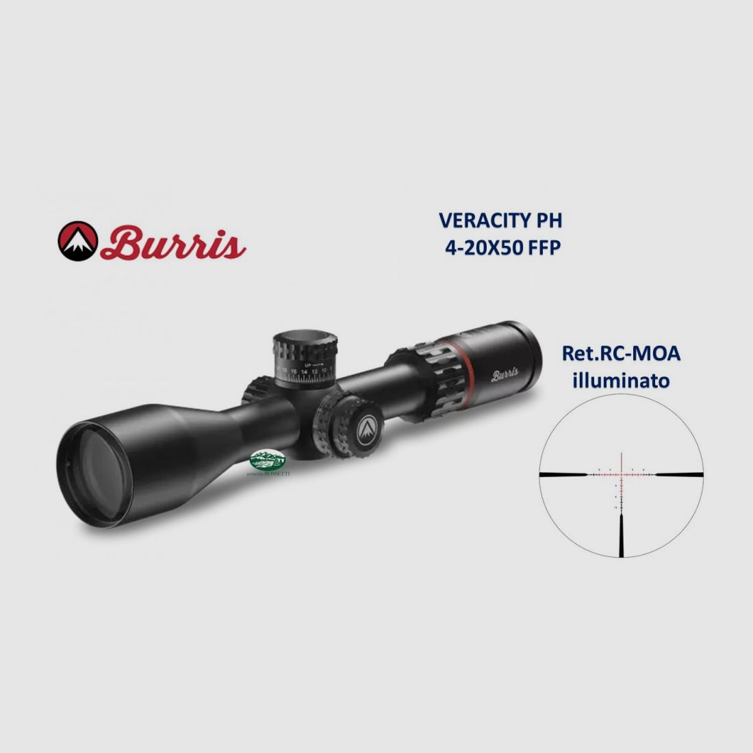 BURRIS Veracity PH 4-20X50 FFP Ret.RC MOA illuminato 200203, immagine 1 di 2