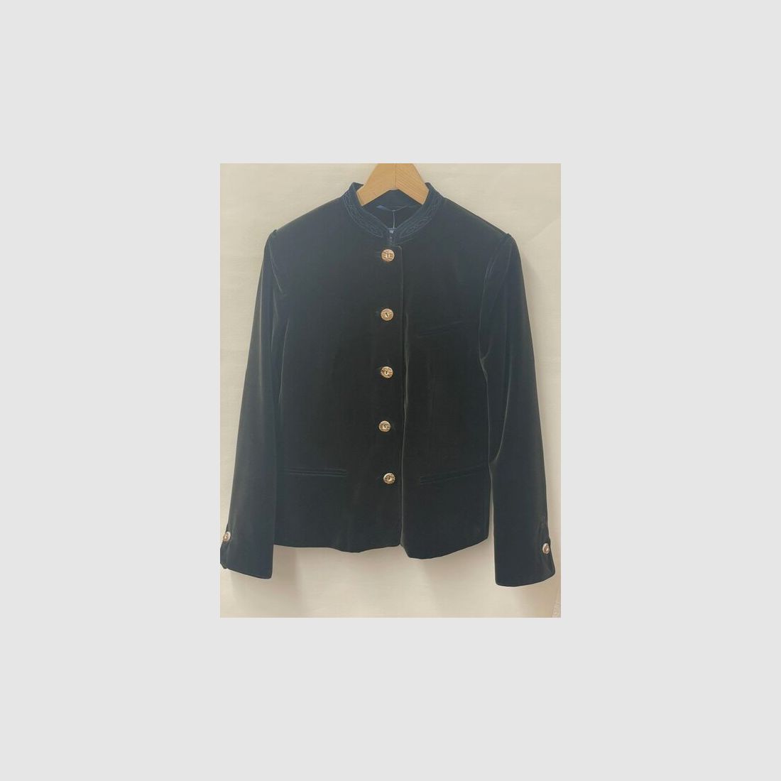 Veste traditionnelle Poldi en velours vert foncé, image 1 sur 2