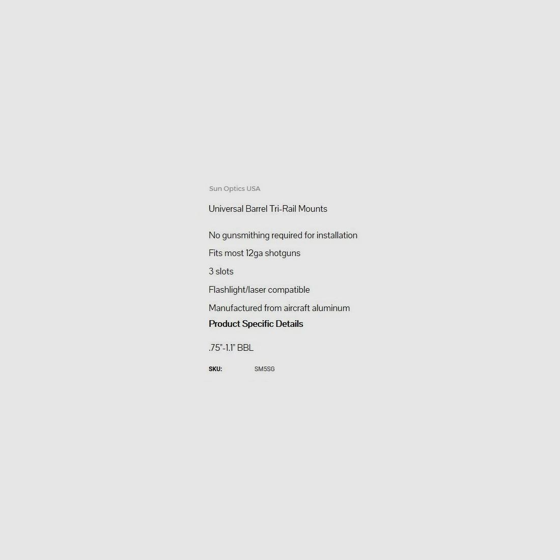 Mount Barrel Tri-Rail .75-1.1", immagine 2 di 2