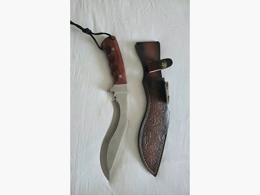Couteau Kukri Purple Dragon – Couteau robuste pour l'extérieur avec étui en cuir embossé