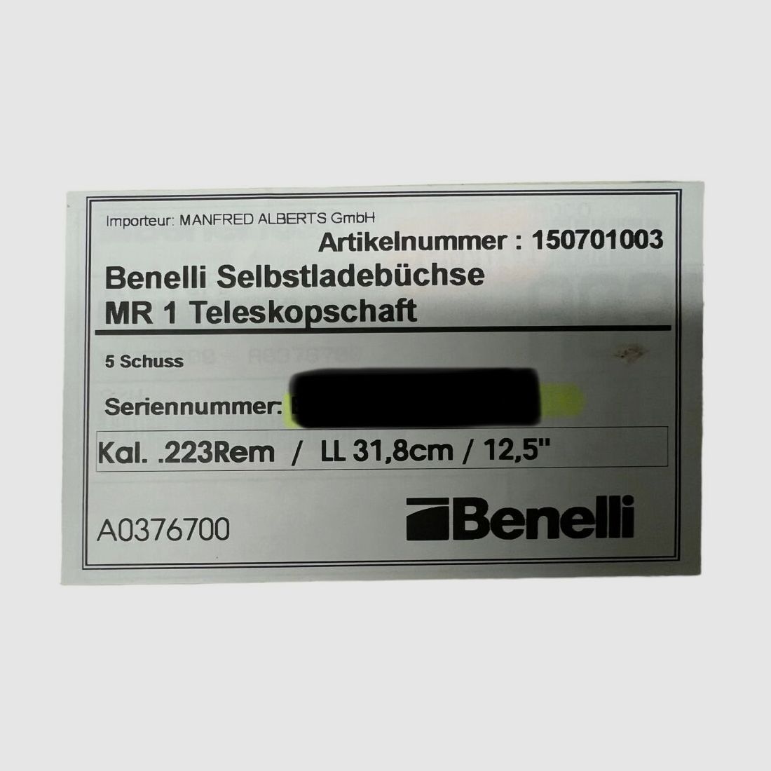 Benelli MR1 telescoopkolf