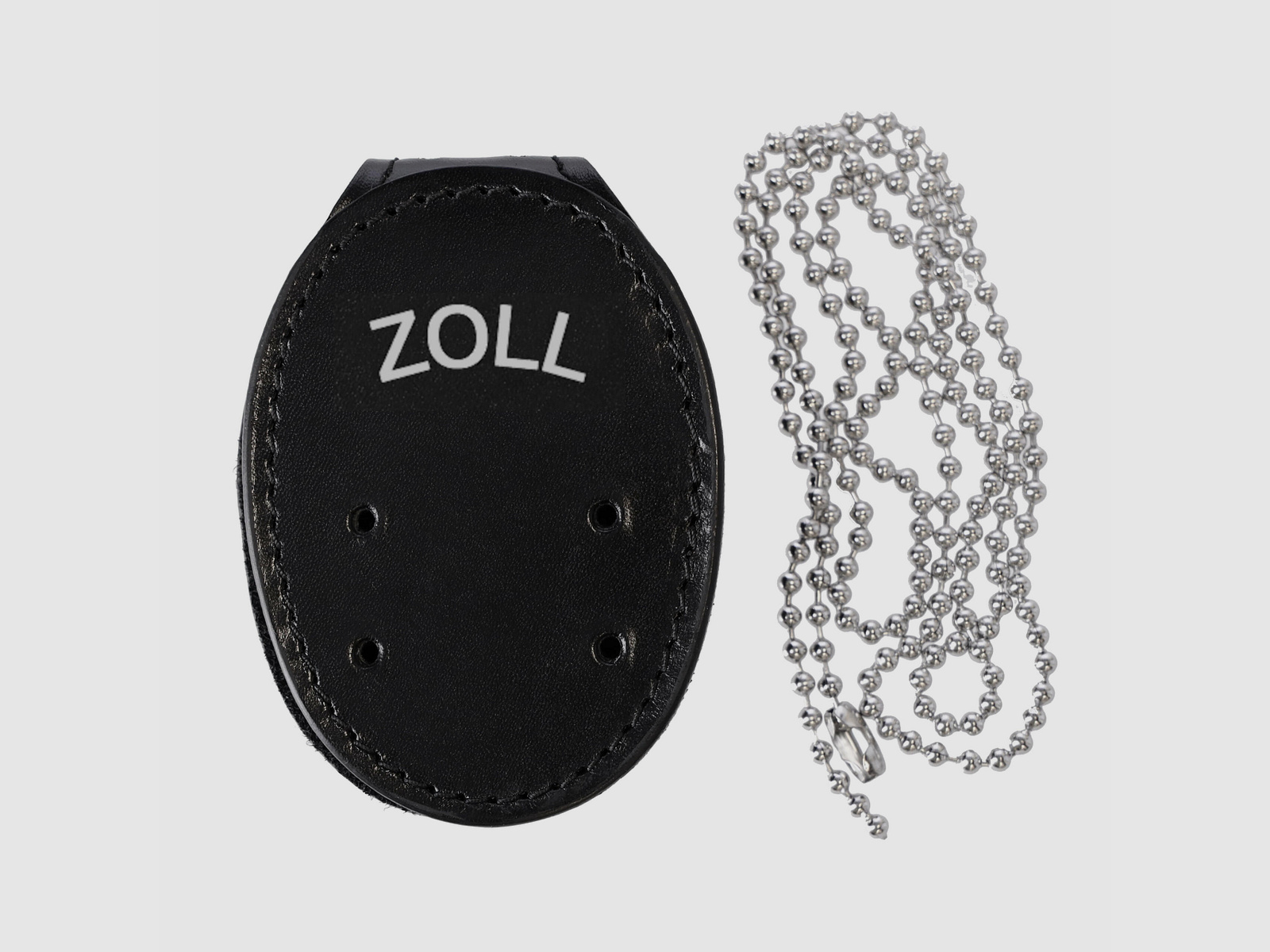 ETZEL Markenhalter mit Gürtelclip und Kette "ZOLL"