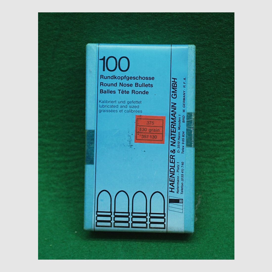 Heandler&Natermann H&N proiettili a testa tonda .375 130grani