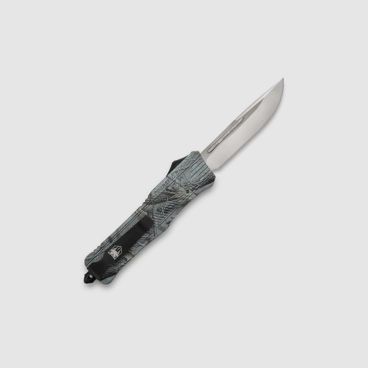 CobraTec Large CTK-1 couteau automatique OTF Woodland Camo avec lame D2 Droppoint, image 6 sur 8