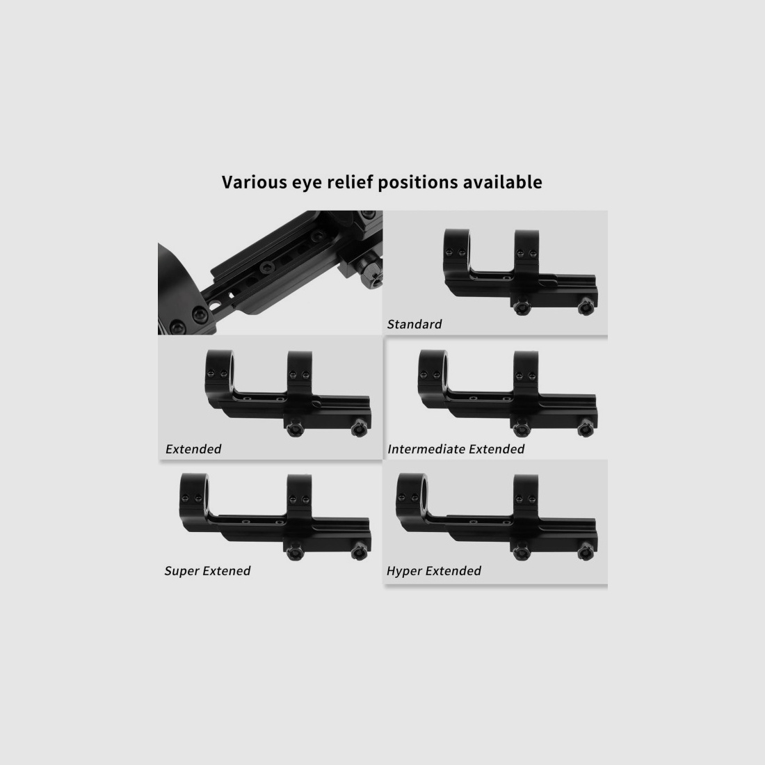 Dubbele ringmontage voor 20 mm Picatinny-rail, 25,4 mm/30 mm