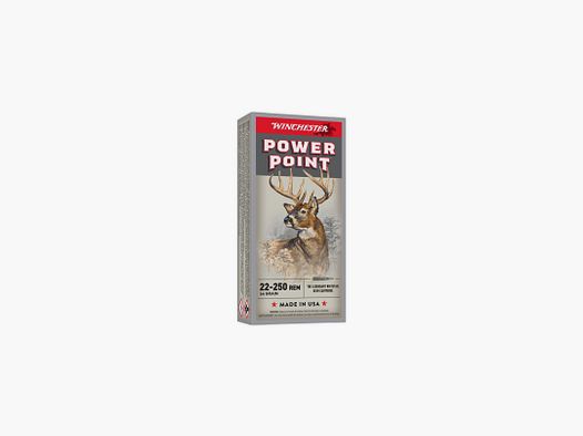 BOITE DE 20 CARTOUCHES WINCHESTER CAL.22-250Rem POWER-POINT 55GR