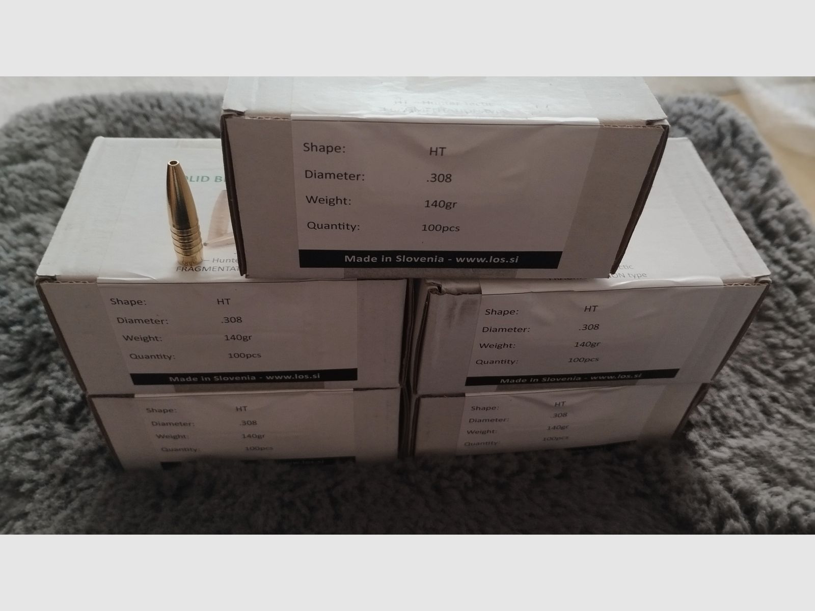 LOS Solid Geschosse HT .308 140gr 100 st.