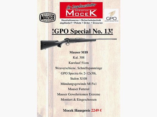 Mauser M18, z GPO Spectra 6x 2-12x50