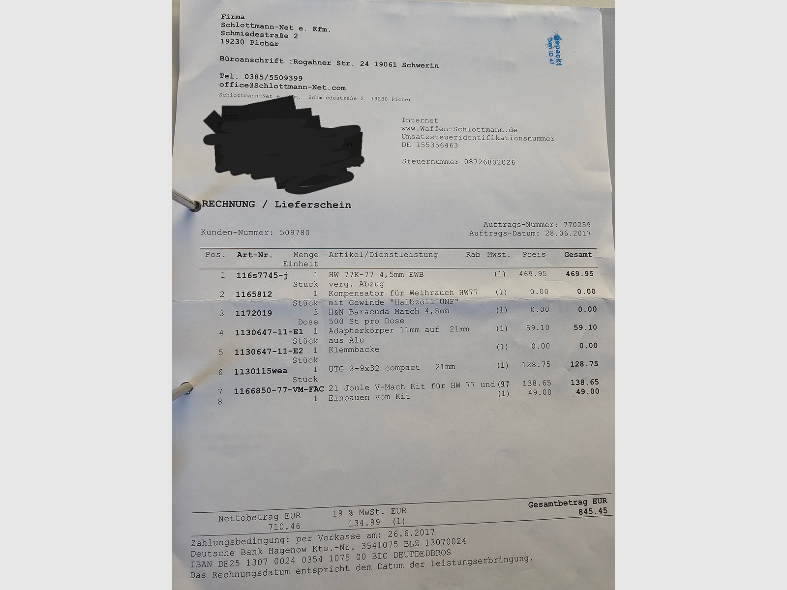 Weihrauch HW 77 K met 21 Joule! NIEUW