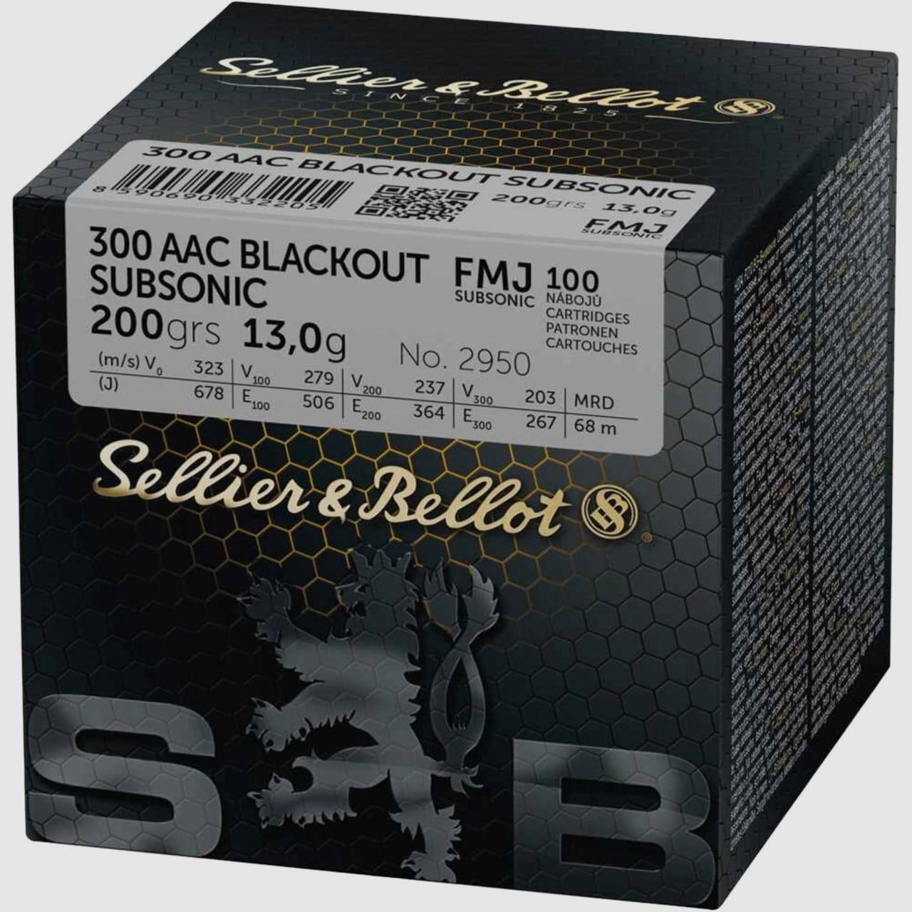 Sellier & Bellot .300 AAC Blackout Subsonic Vollmantel 13g/200grs.