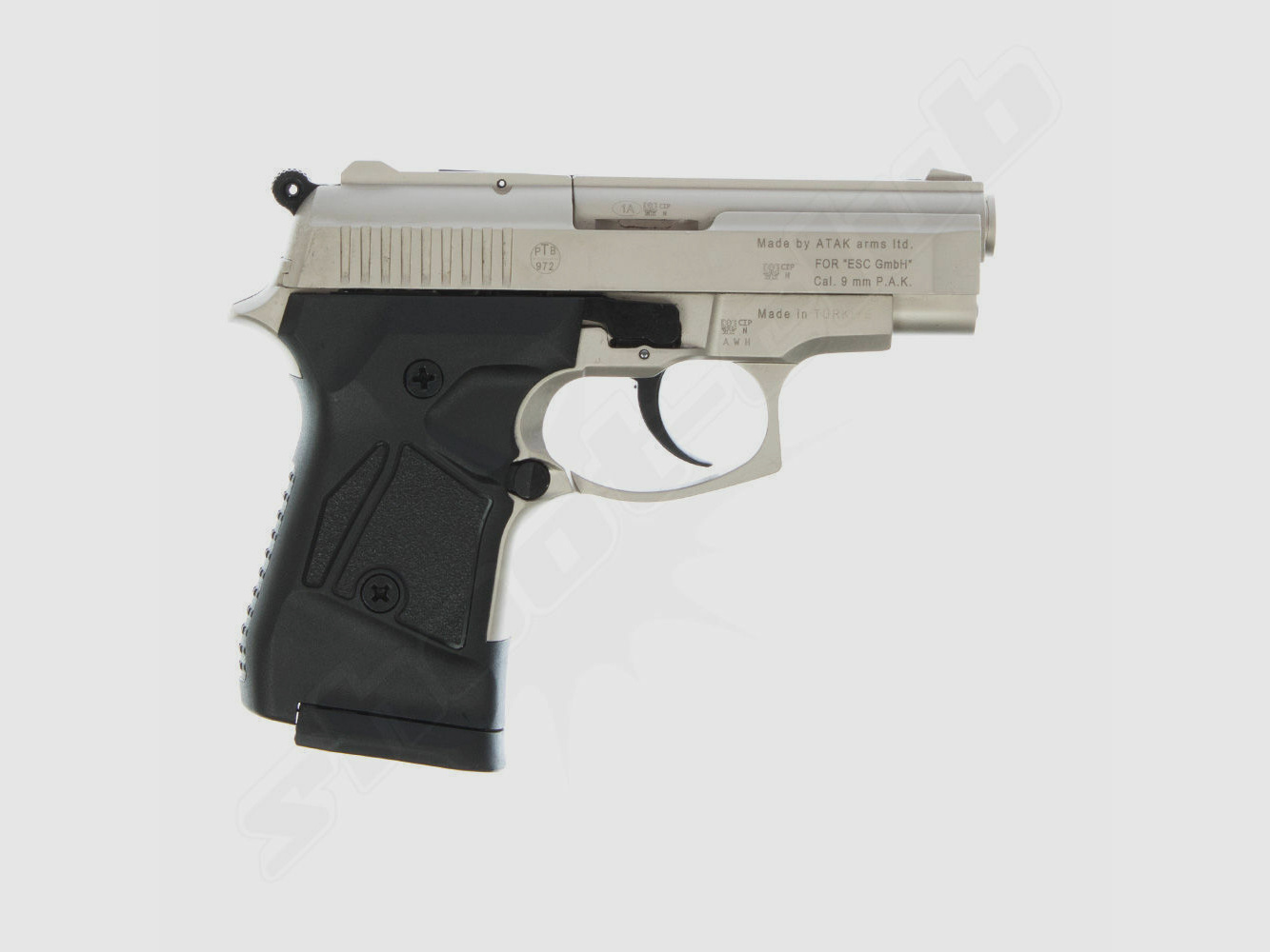 Zoraki 914 Satina Pistolet à Blanc 9 mm P.A.K. Ensemble de Cartouches