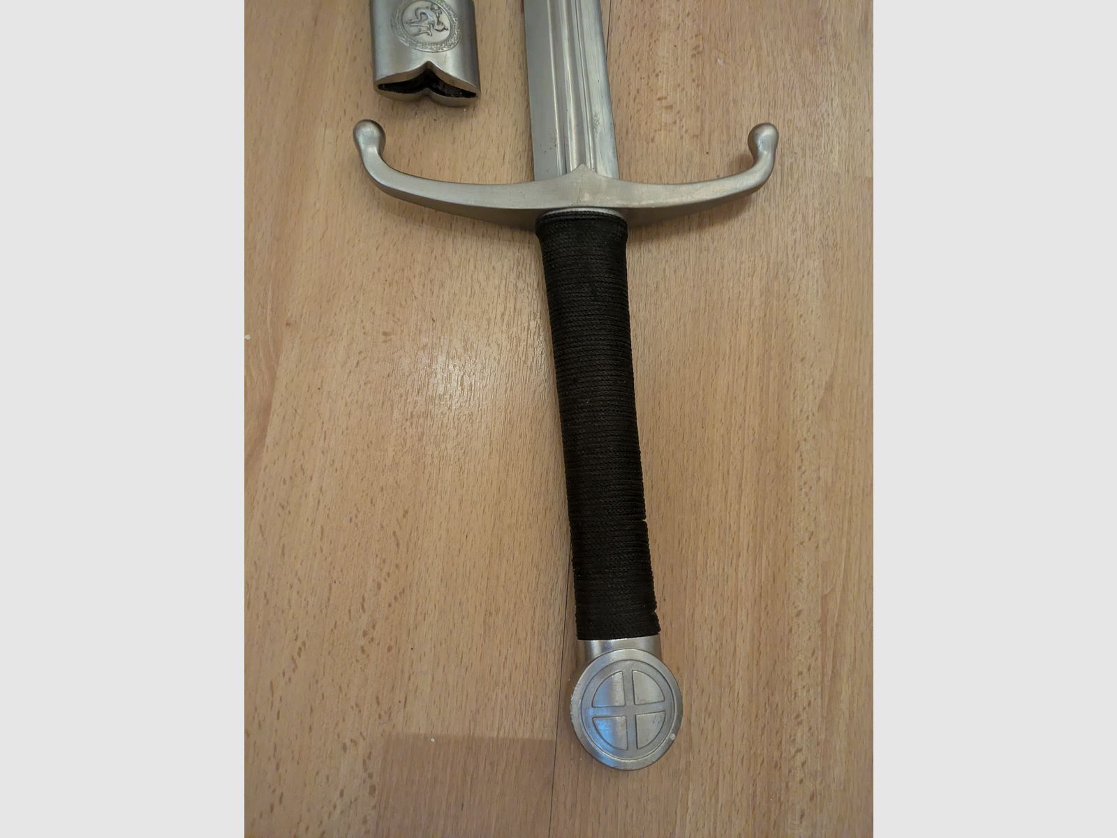 Medieval sword with sheath - approx. 80 cm blade - silver