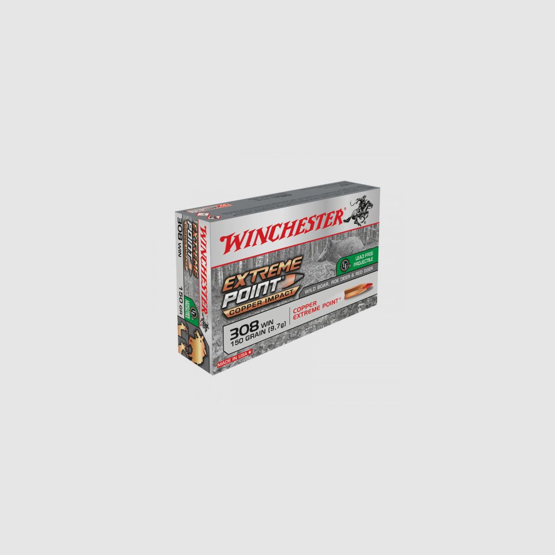 Winchester Büchsenpatronen .308 Win. Extreme Point bleifrei 150gr 9,7g