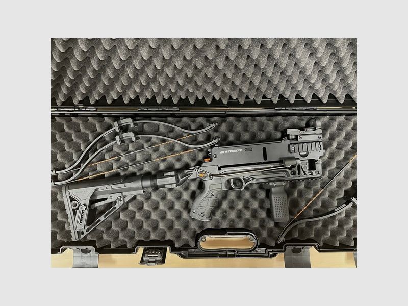 Steambow Stinger II, m. Metallmagazin, Klappschaft, 3 Bogen 55, 75, 90, Bolzen , Red Dot