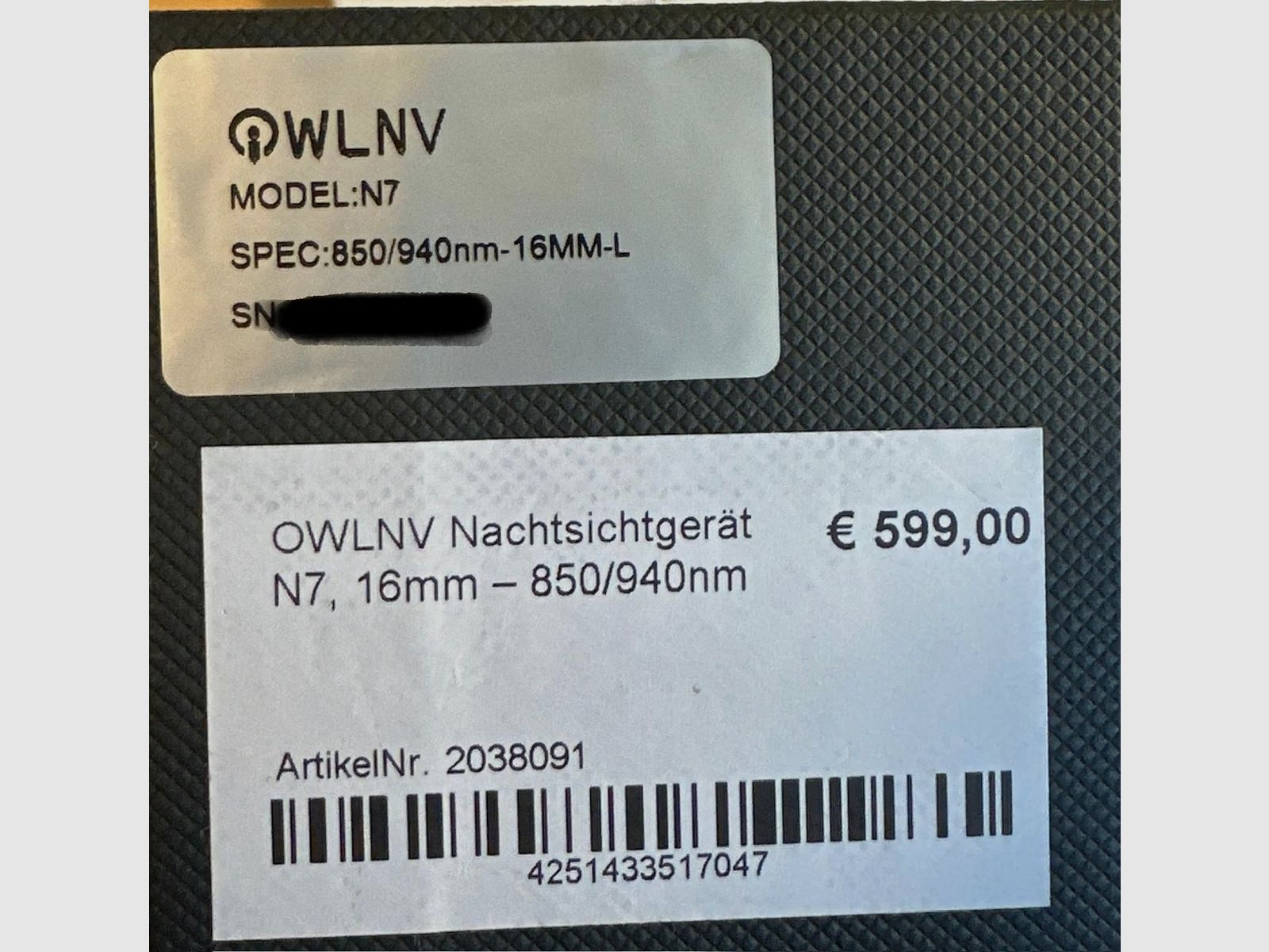 OWL-NV N7 Nachtsichtgerät neuwertig inkl. 45mm Adapter - OVP