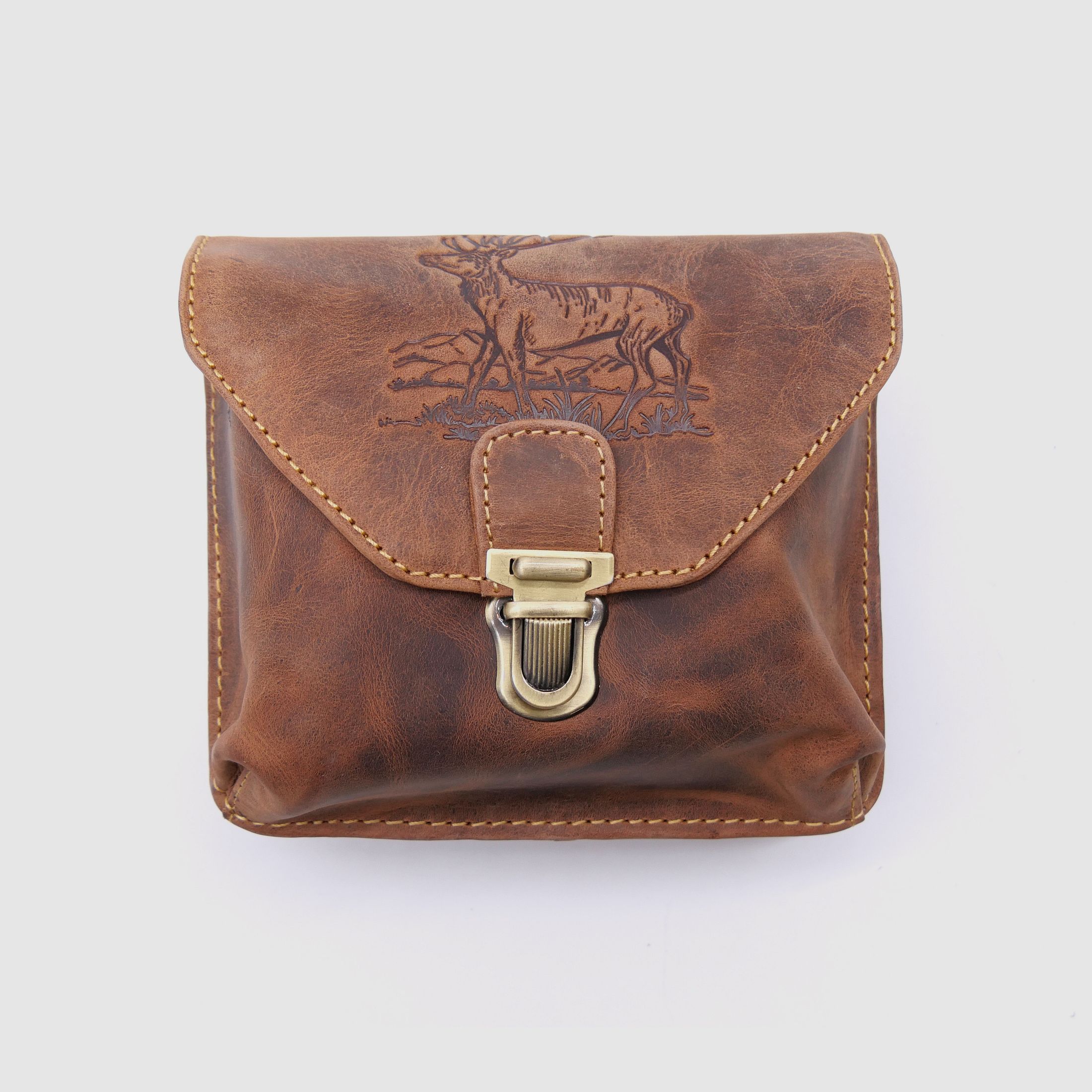 Greenburry Leder Gürteltasche Vintage Hirsch braun 1754V-STAG3-25