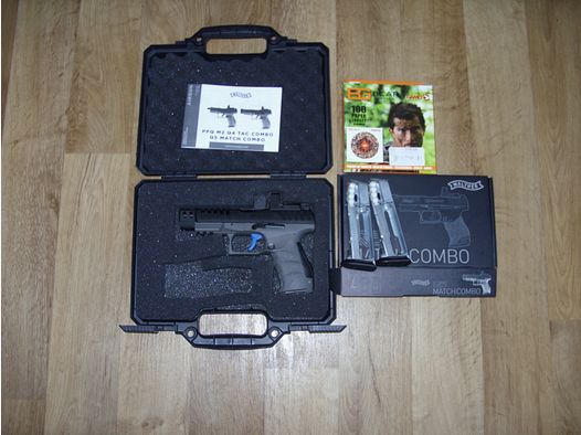 Walther Q5 Match CO2 Pistole mit Ersatzmagazin und Koffer + Zielscheiben