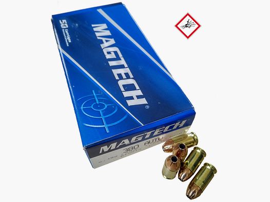 Magtech pistol cartridge 9mm short JHP 95grs.