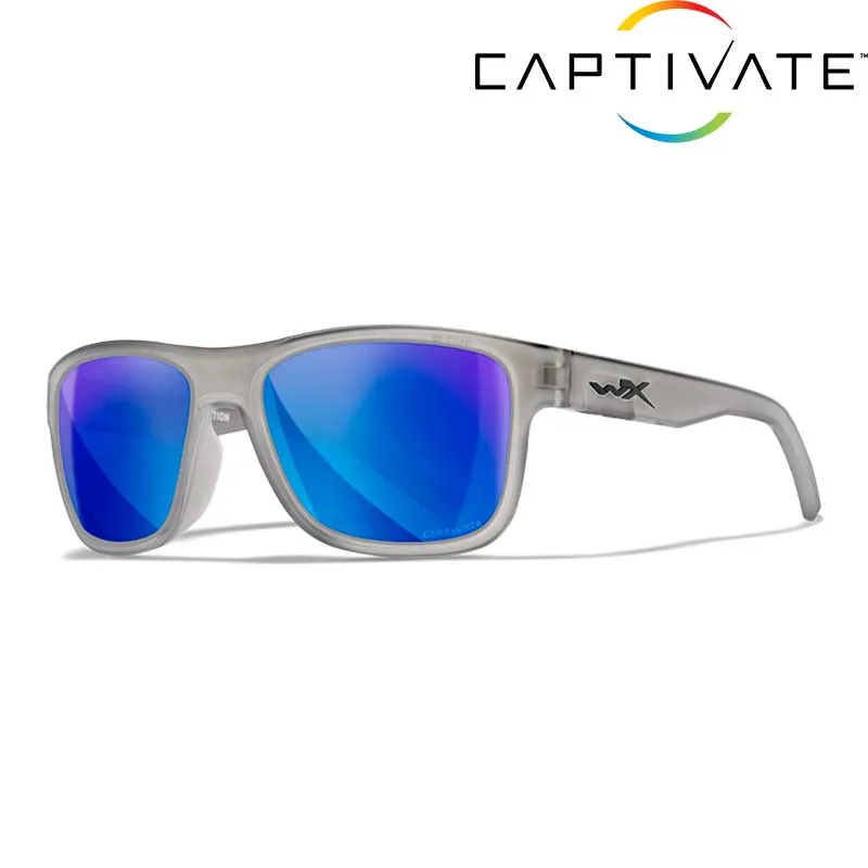 Wiley X OVATION Captivate Blue Mirror Sunglasses with Matte Slate Frame - AC6OVN09