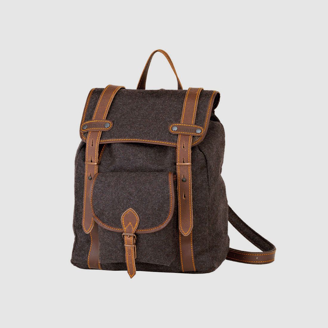 AKAH Wanderrucksack Loden mit Büffel-Leder