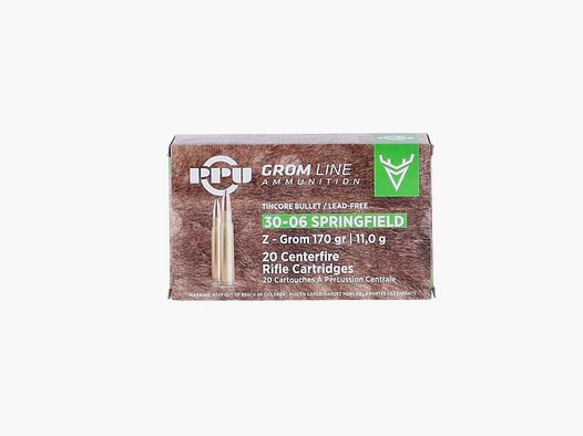 PRVI/PPU Z-GROM sin plomo 30-06 Spring 170 gr. - 20 pcs.