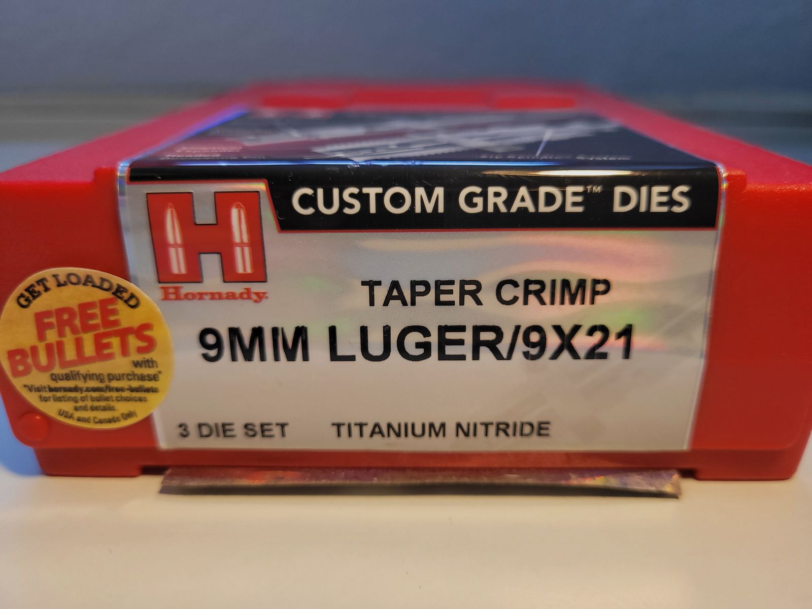 9 mm Luger / 9 x 21 Hornady die set, carbide, TAPER CRIMP, item no.: 546516