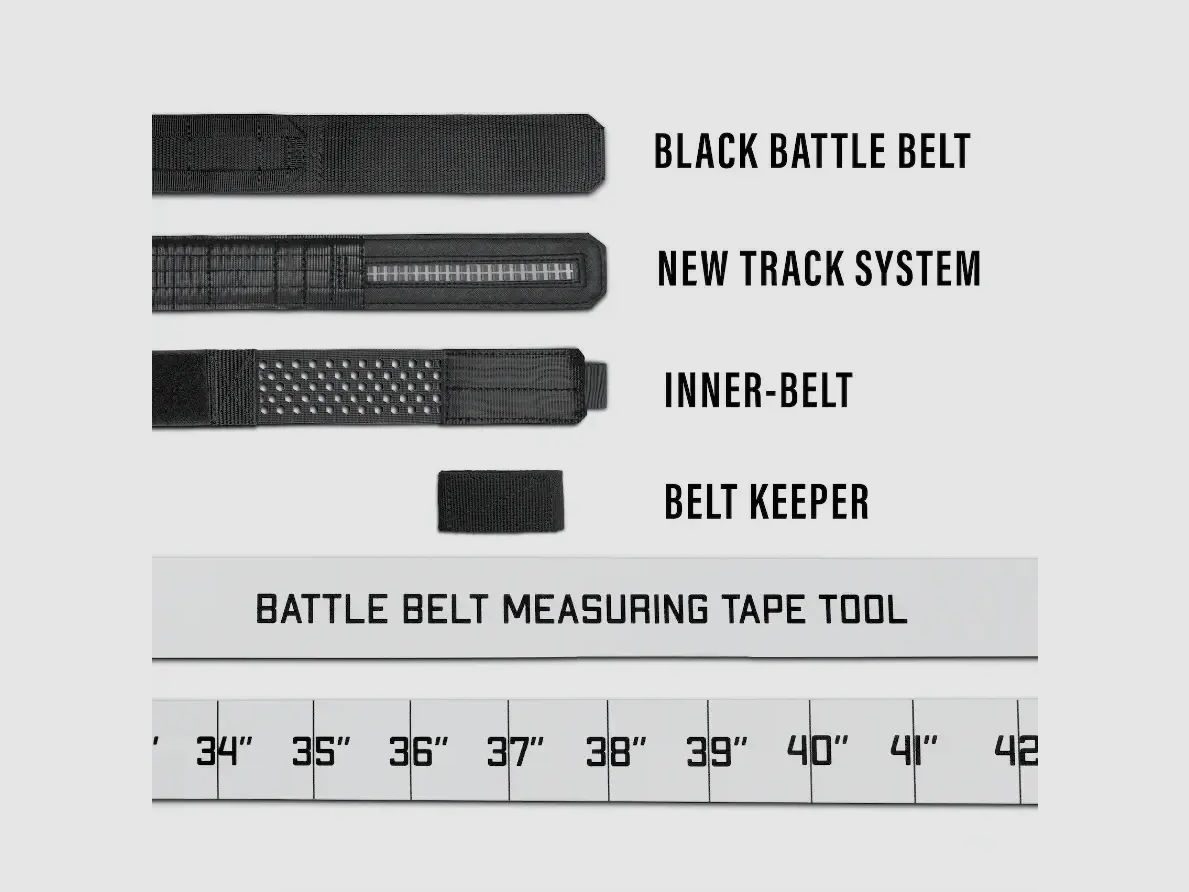 B1 Black Battle Belt (Complete Kit) Laser Cut 24 -48 Reinforced Inner Belt KORE, image 6 sur 7