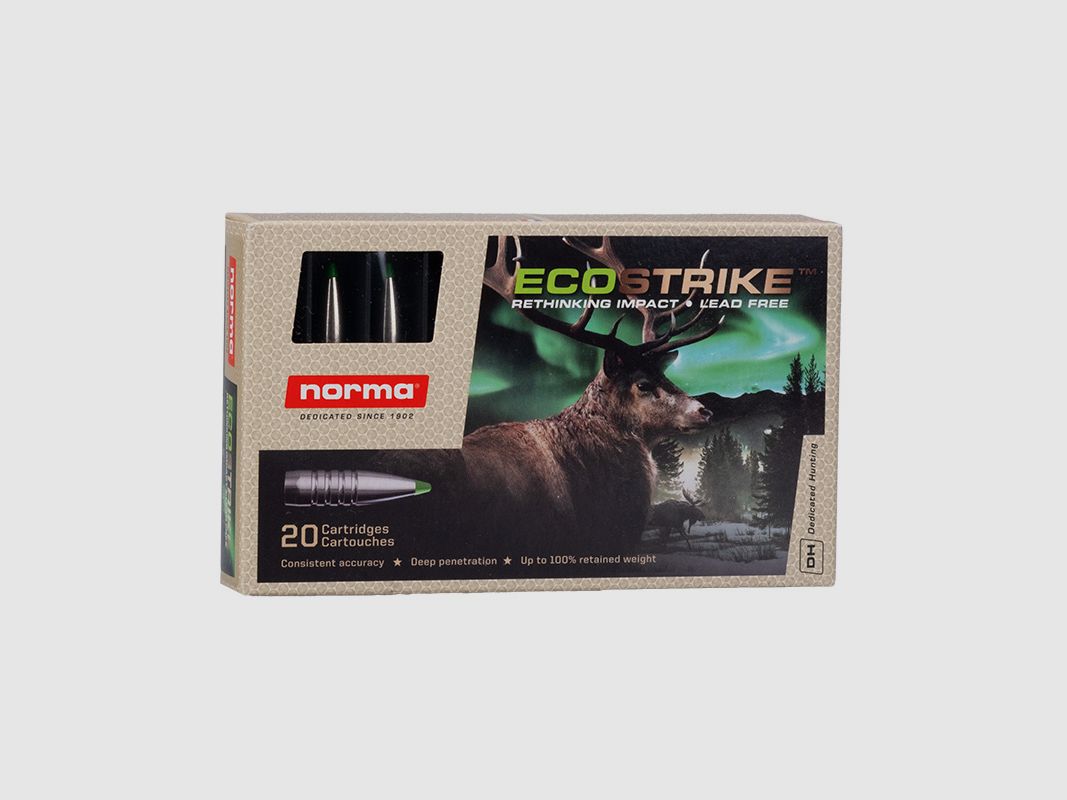 Norma 8X57JS Ecostrike 10,4 g/160 gr cartuccia per carabina senza piombo